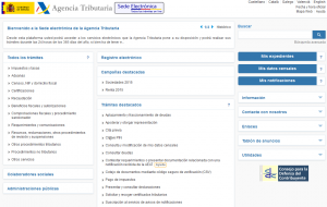 Página web de la sede electrónica de la AEAT